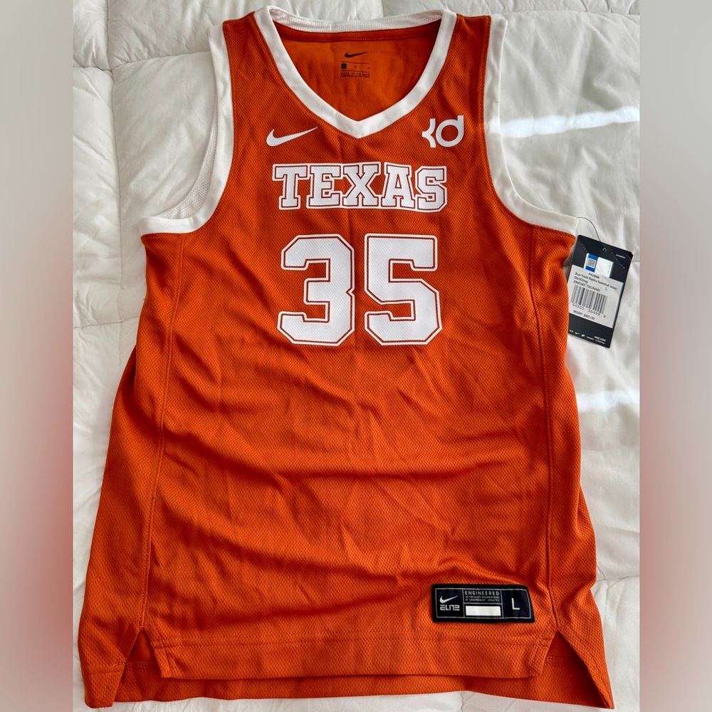 Nike Texas Durant 35 Orange Basketball Jersey. Boys size L. NWT